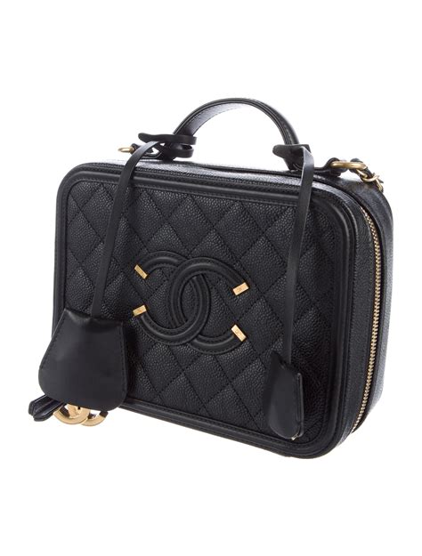 Chanel Small PVC Filigree Vanity Case Bag W/Card and Dustbag